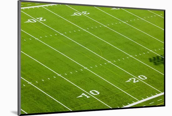 Football field of Creighton University Morrison Football Stadium showing the 10 yard and 20 yard...-null-Mounted Photographic Print