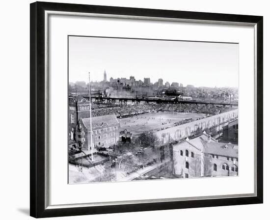 Football Game at Franklin Field, Philadelphia, Pennsylvania-null-Framed Photo