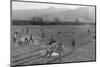 Football game at Manzanar Relocation Center, 1943-Ansel Adams-Mounted Photographic Print