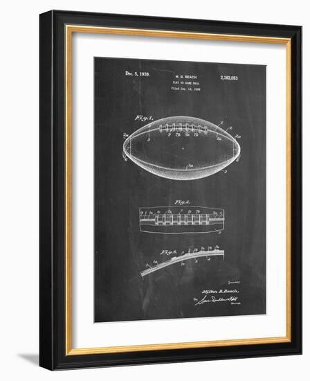 Football Game Ball Patent-Cole Borders-Framed Premium Giclee Print