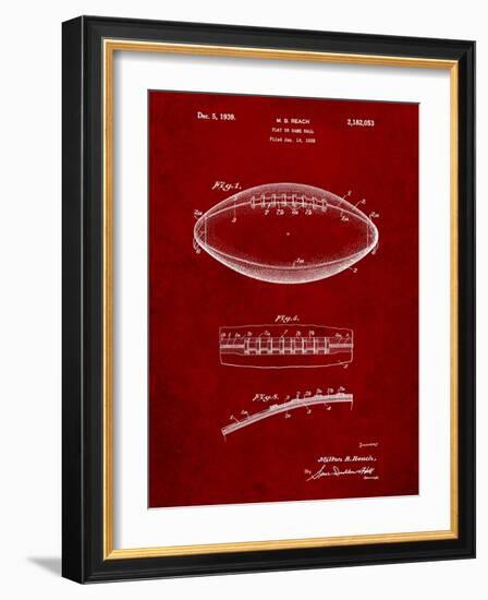 Football Game Ball Patent-Cole Borders-Framed Art Print