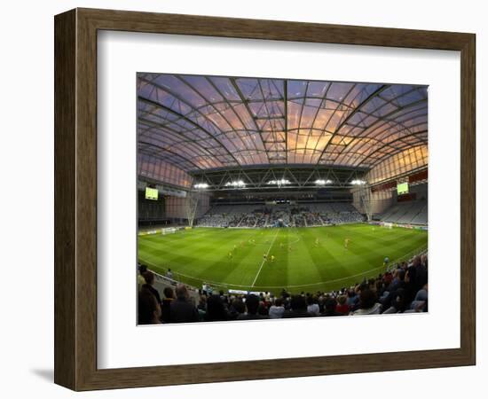 Football Game, Forsyth Barr Stadium, Dunedin, South Island, New Zealand - Fisheye-David Wall-Framed Photographic Print