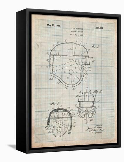 Football Helmet Patent-Cole Borders-Framed Stretched Canvas