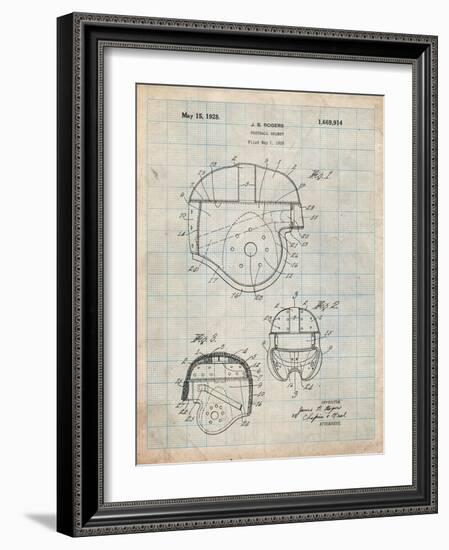 Football Helmet Patent-Cole Borders-Framed Art Print