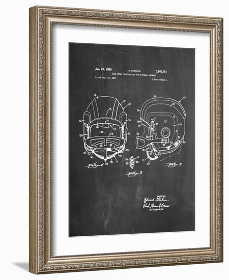 Football Helmet With Chinstrap Patent-null-Framed Art Print