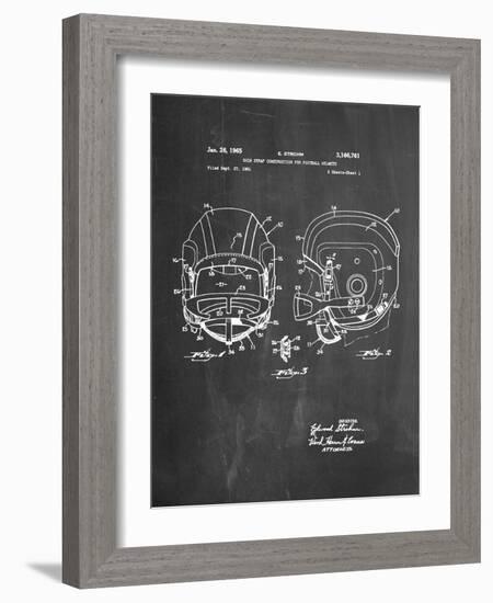 Football Helmet With Chinstrap Patent-null-Framed Art Print