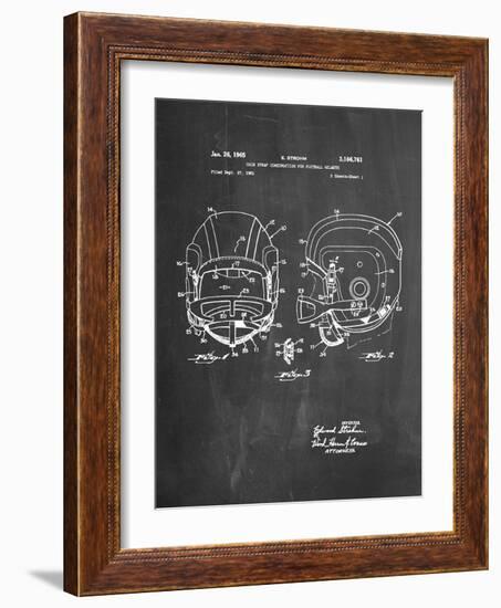 Football Helmet With Chinstrap Patent-null-Framed Art Print