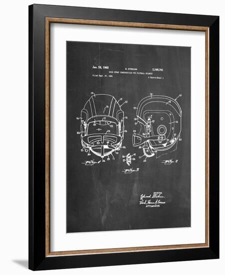 Football Helmet With Chinstrap Patent-null-Framed Art Print