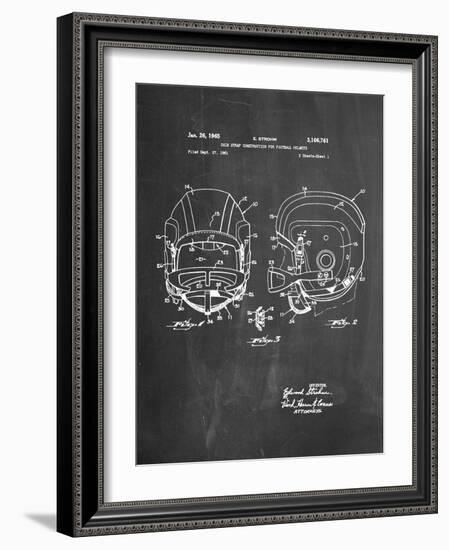 Football Helmet With Chinstrap Patent-null-Framed Art Print