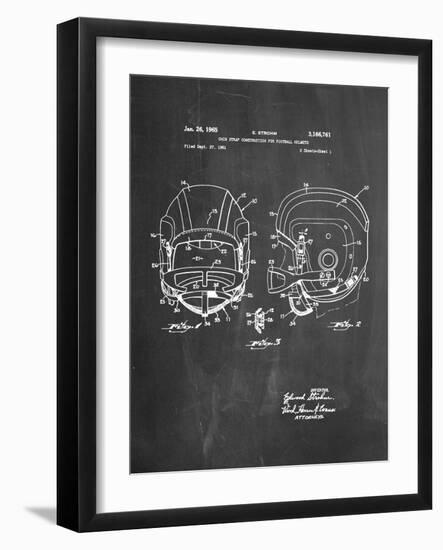 Football Helmet With Chinstrap Patent-null-Framed Premium Giclee Print