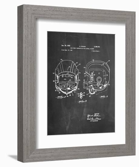 Football Helmet With Chinstrap Patent-null-Framed Premium Giclee Print