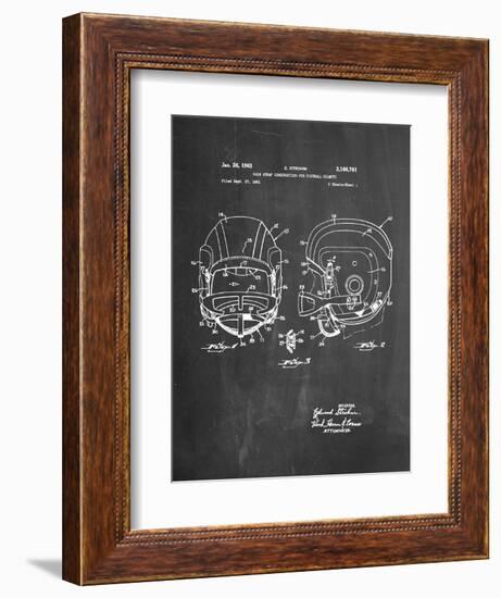 Football Helmet With Chinstrap Patent-null-Framed Premium Giclee Print