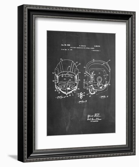 Football Helmet With Chinstrap Patent-null-Framed Premium Giclee Print