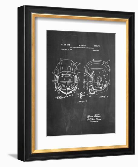 Football Helmet With Chinstrap Patent-null-Framed Premium Giclee Print