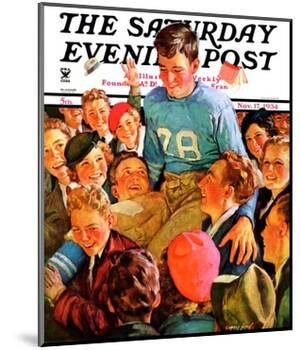"Football Hero," Saturday Evening Post Cover, November 17, 1934-Eugene Iverd-Mounted Giclee Print