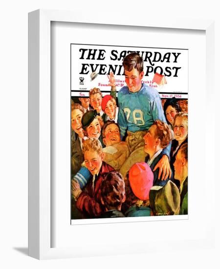 "Football Hero," Saturday Evening Post Cover, November 17, 1934-Eugene Iverd-Framed Giclee Print