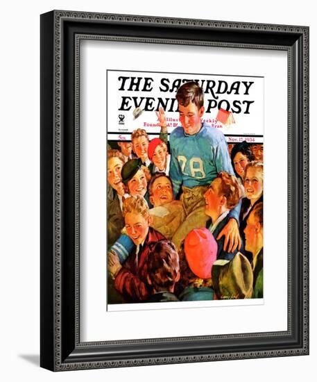 "Football Hero," Saturday Evening Post Cover, November 17, 1934-Eugene Iverd-Framed Giclee Print