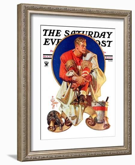 "Football Hero," Saturday Evening Post Cover, November 4, 1933-Joseph Christian Leyendecker-Framed Giclee Print