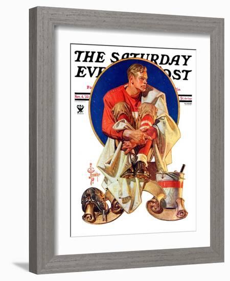 "Football Hero," Saturday Evening Post Cover, November 4, 1933-Joseph Christian Leyendecker-Framed Giclee Print