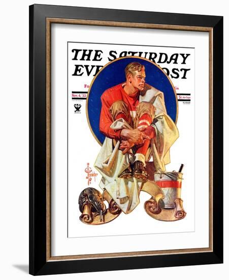 "Football Hero," Saturday Evening Post Cover, November 4, 1933-Joseph Christian Leyendecker-Framed Giclee Print