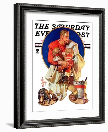 "Football Hero," Saturday Evening Post Cover, November 4, 1933-Joseph Christian Leyendecker-Framed Giclee Print