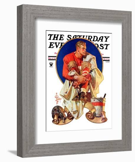 "Football Hero," Saturday Evening Post Cover, November 4, 1933-Joseph Christian Leyendecker-Framed Giclee Print