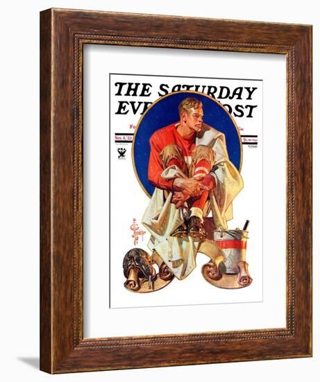 "Football Hero," Saturday Evening Post Cover, November 4, 1933-Joseph Christian Leyendecker-Framed Giclee Print