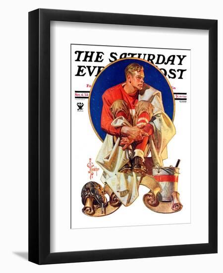 "Football Hero," Saturday Evening Post Cover, November 4, 1933-Joseph Christian Leyendecker-Framed Giclee Print