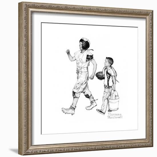 Football Hero-Norman Rockwell-Framed Giclee Print