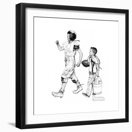 Football Hero-Norman Rockwell-Framed Giclee Print