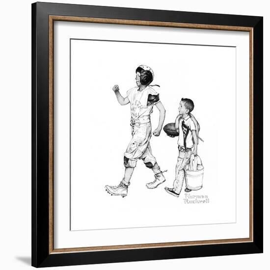 Football Hero-Norman Rockwell-Framed Giclee Print