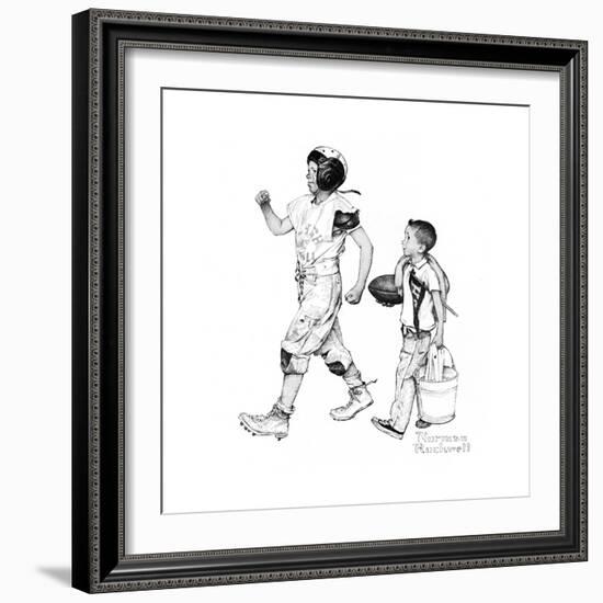 Football Hero-Norman Rockwell-Framed Giclee Print