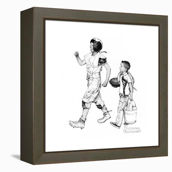 Football Hero-Norman Rockwell-Framed Premier Image Canvas