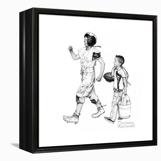 Football Hero-Norman Rockwell-Framed Premier Image Canvas