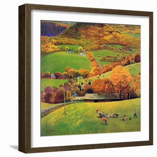 "Football in the Country", October 8, 1955-John Clymer-Framed Giclee Print