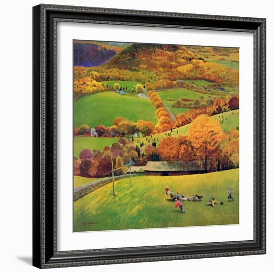 "Football in the Country", October 8, 1955-John Clymer-Framed Giclee Print