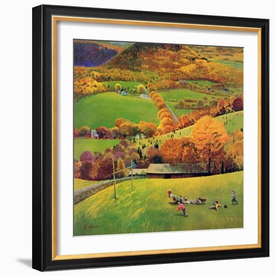 "Football in the Country", October 8, 1955-John Clymer-Framed Giclee Print