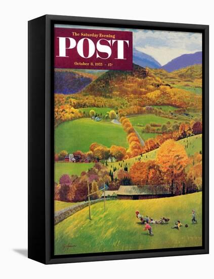 "Football in the Country" Saturday Evening Post Cover, October 8, 1955-John Clymer-Framed Premier Image Canvas