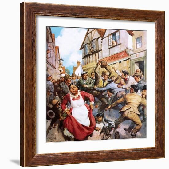 Football in the Streets-McConnell-Framed Giclee Print