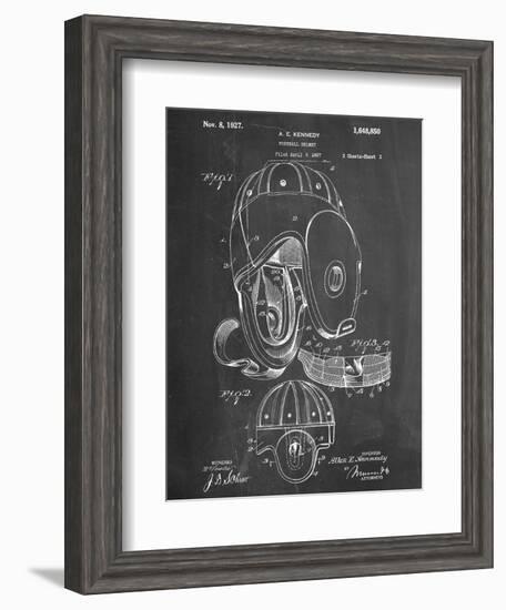 Football Leather Helmet Patent-null-Framed Art Print