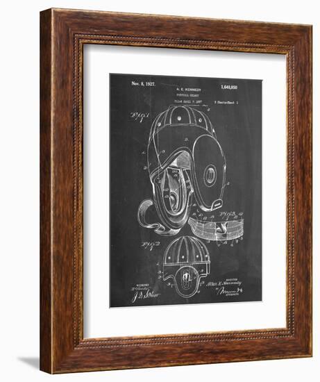 Football Leather Helmet Patent-null-Framed Art Print