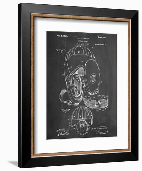 Football Leather Helmet Patent-null-Framed Art Print