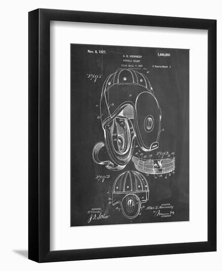 Football Leather Helmet Patent-null-Framed Art Print