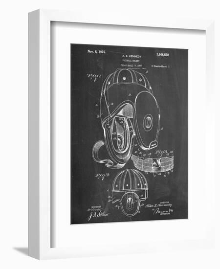 Football Leather Helmet Patent-null-Framed Art Print