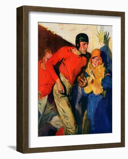 "Football Player and Fan,"October 1, 1926-McClelland Barclay-Framed Giclee Print