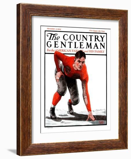 "Football Player," Country Gentleman Cover, November 3, 1923-WM. Hoople-Framed Giclee Print