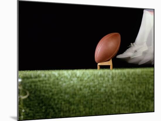 Football Player Preparing for a Kickoff-null-Mounted Photographic Print