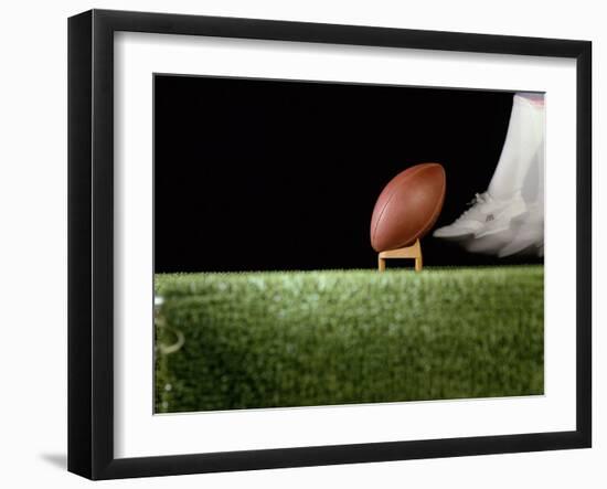 Football Player Preparing for a Kickoff-null-Framed Photographic Print