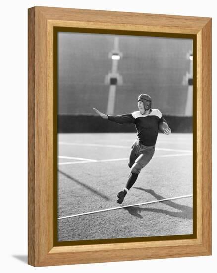 Football Player Running with Ball-null-Framed Stretched Canvas