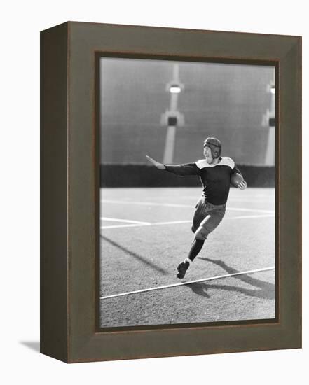 Football Player Running with Ball-null-Framed Stretched Canvas